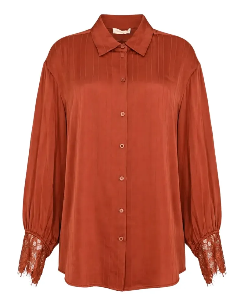 Twin-Set Hemd mit Spitzenbesatz - Orange Orange