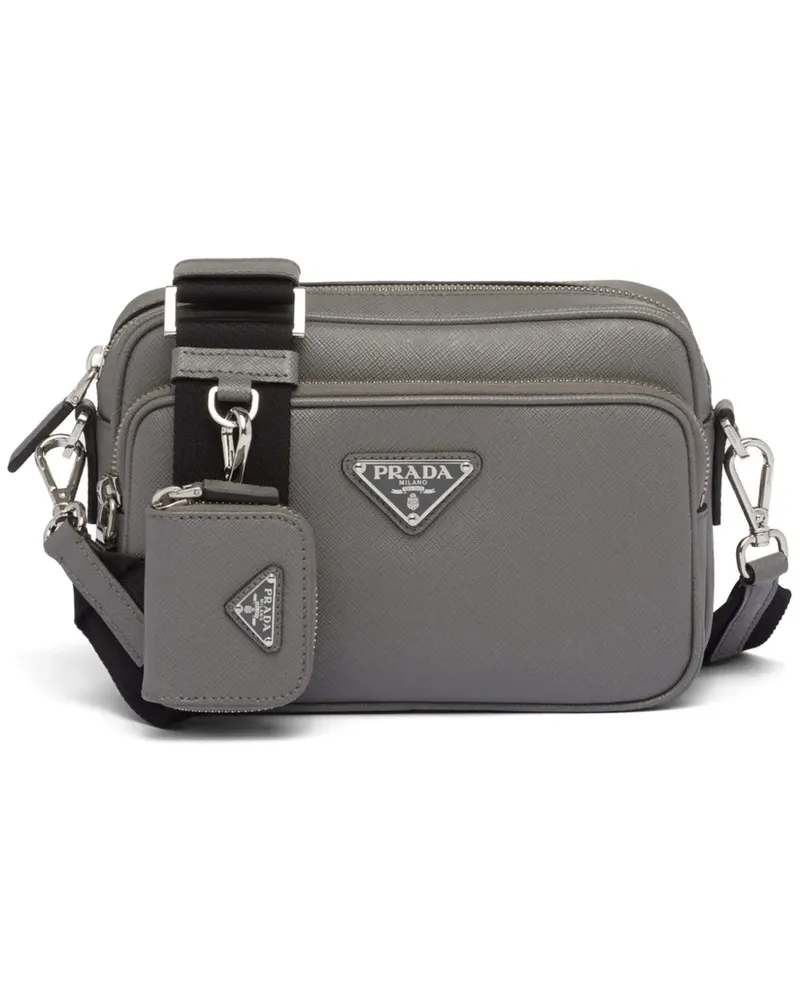 Prada Schultertasche aus Saffiano-Leder - Grau Grau