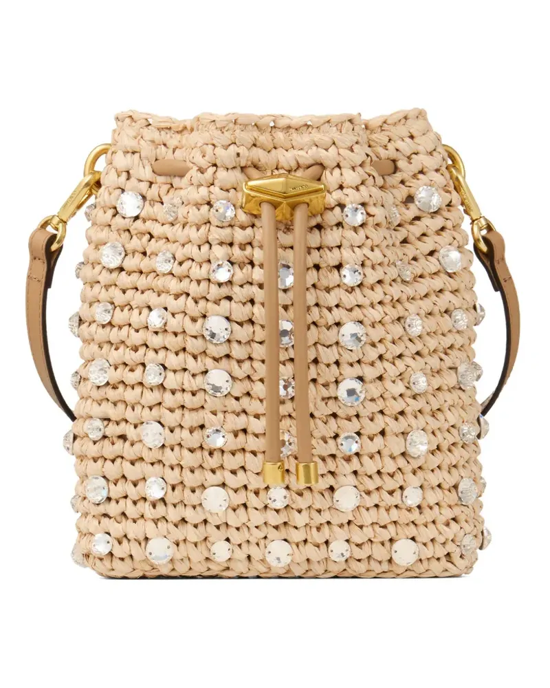 Jimmy Choo Beuteltasche mit Kristallen - Nude Nude