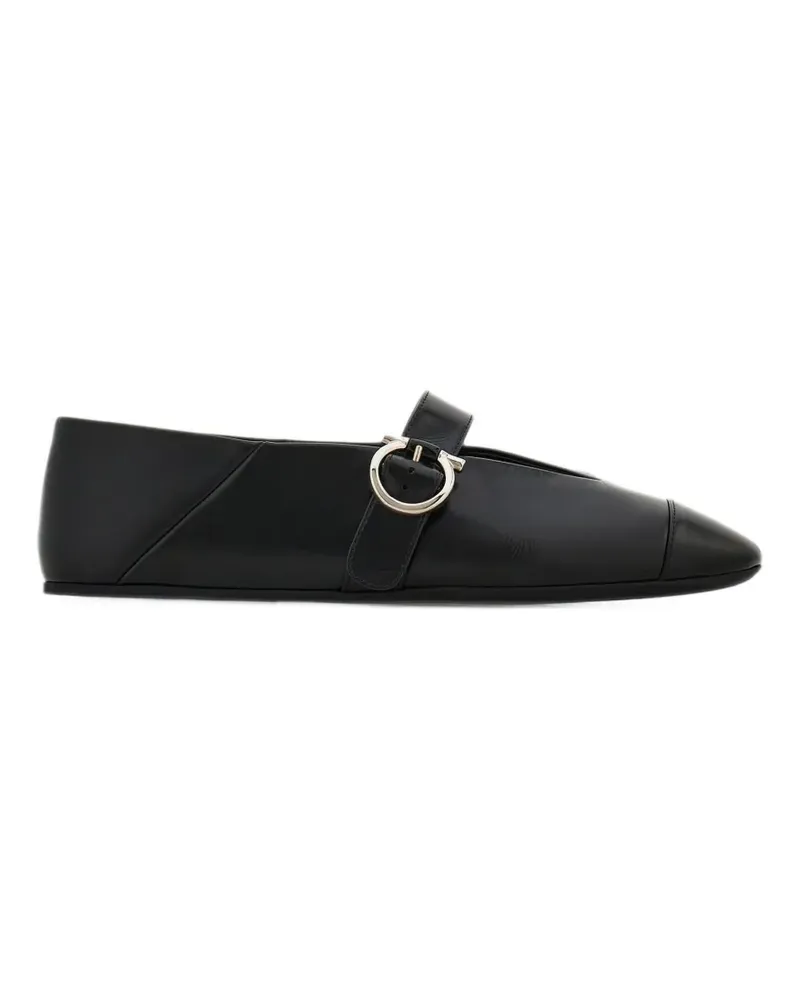 Ferragamo Gancini Ballerinas mit Schnalle - Schwarz Schwarz