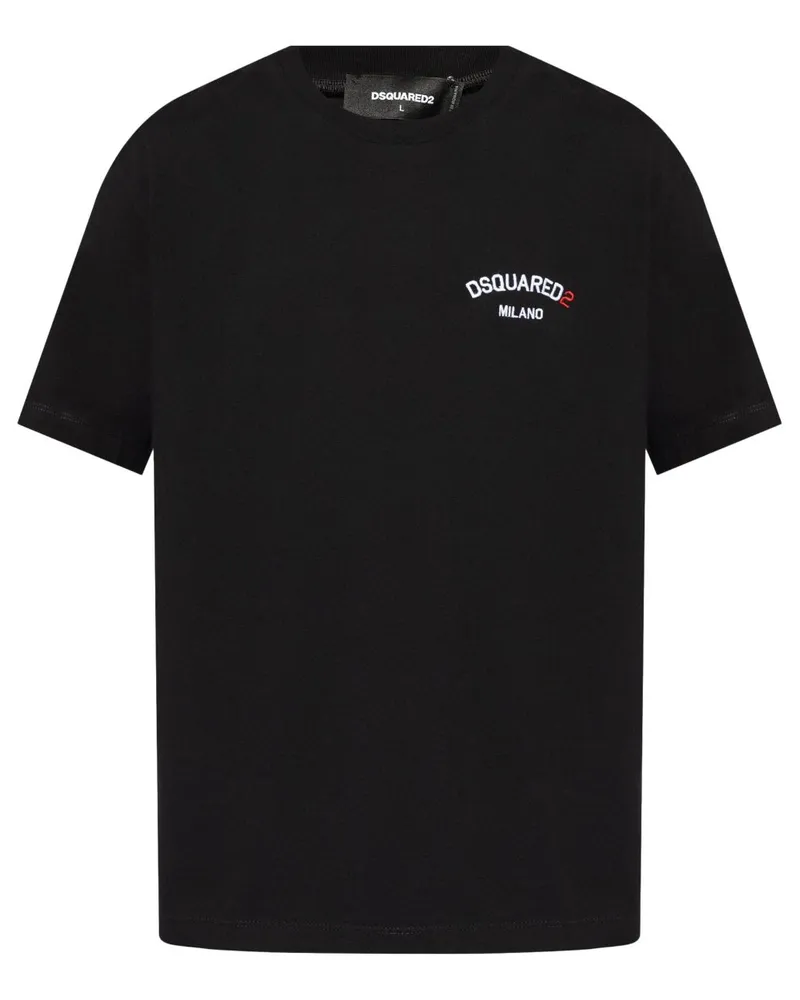 Dsquared2 T-Shirt mit Logo-Stickerei - Schwarz Schwarz