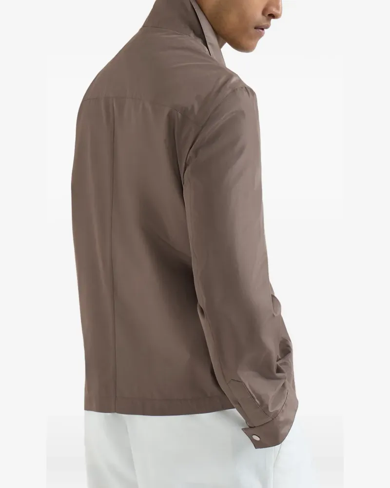 Brunello Cucinelli bonded silk unlined outerwear jacket - Braun Braun