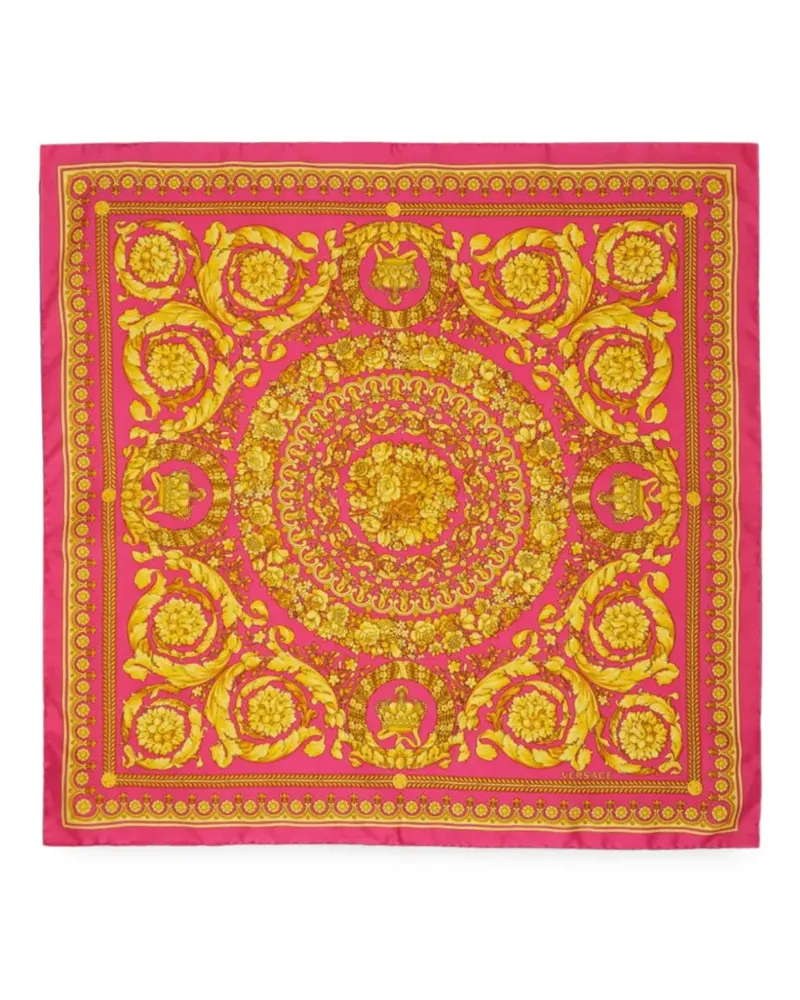 Versace Barocco-print silk scarf - Rosa Rosa