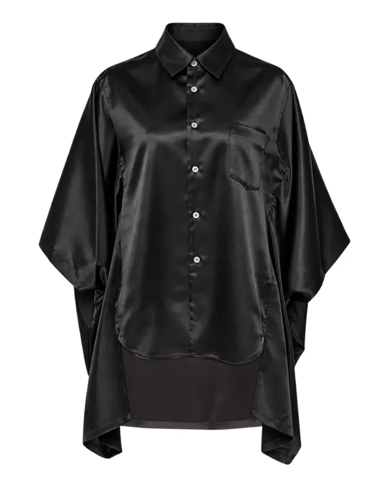 Comme des Garçons cape-style satin shirt - Schwarz Schwarz