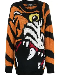 Dsquared2 Intarsien-Pullover mit Tigermuster Orange