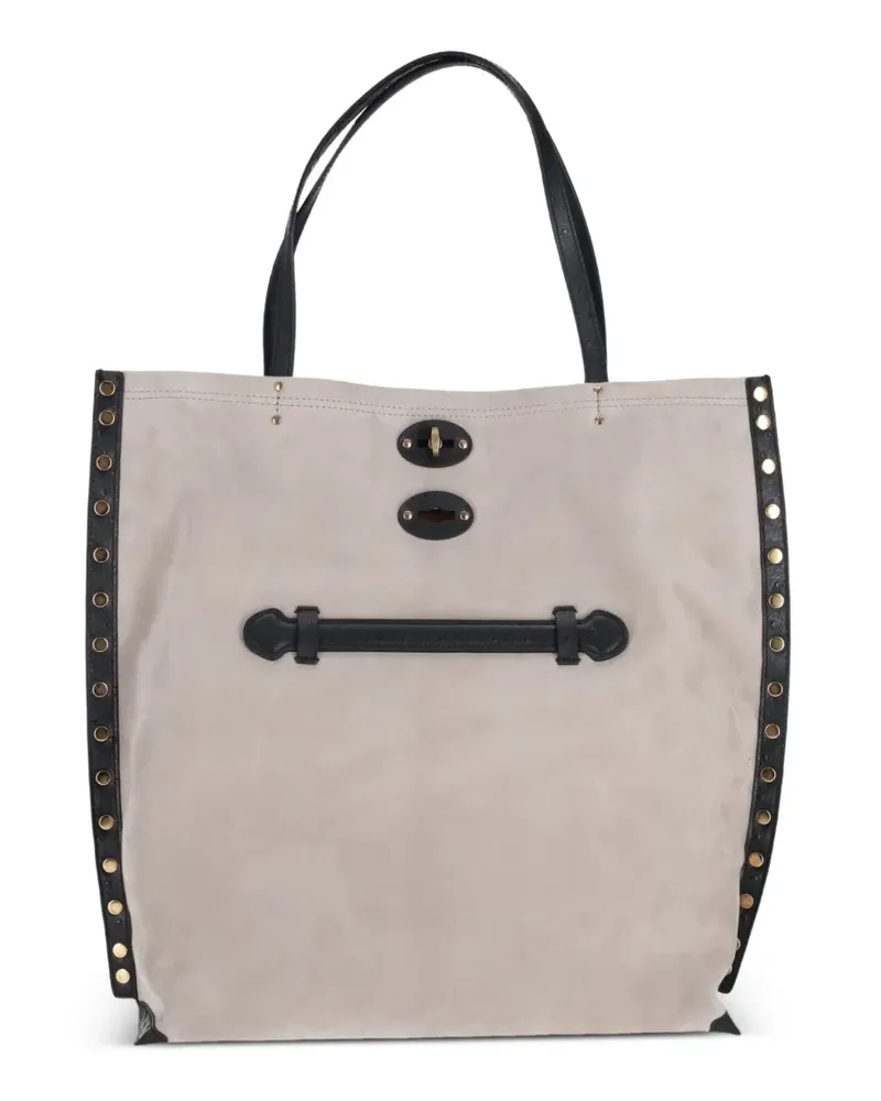Zanellato A'spasso studded top-handle tote bag - Grau Grau