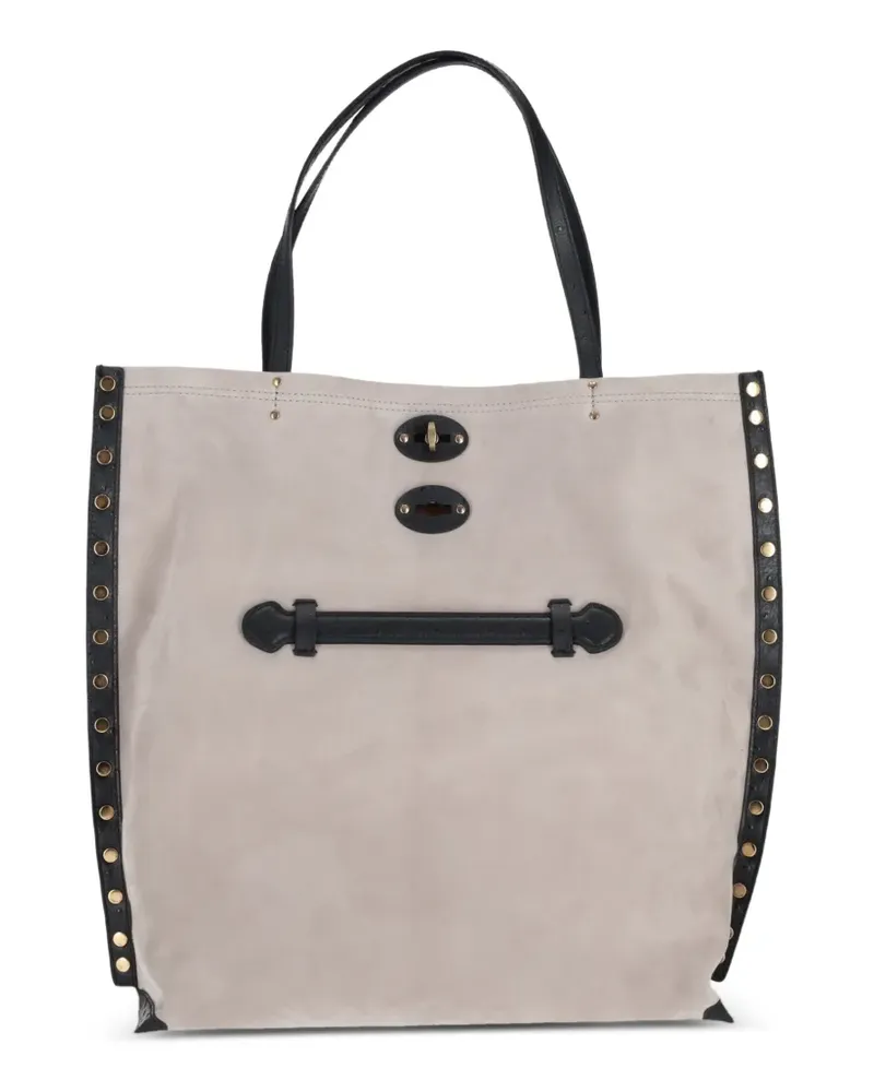 Zanellato A'spasso Tote Bag mit Nieten - Grau Grau