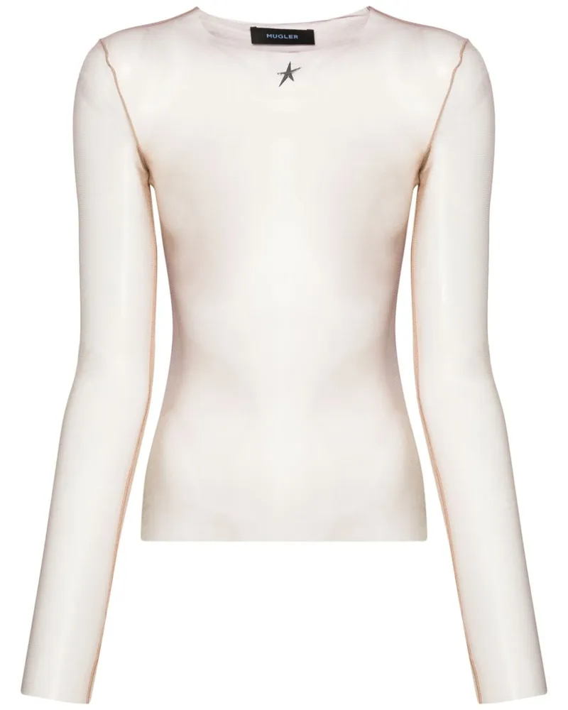 Thierry Mugler Mesh-Top mit Farbverlauf - Nude Nude