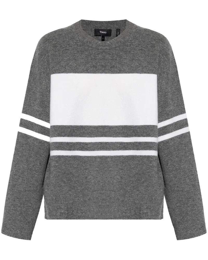 Theory Gestreifter Pullover - Grau Grau