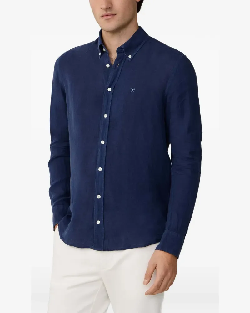 Hackett Hemd aus Leinen - Blau Blau