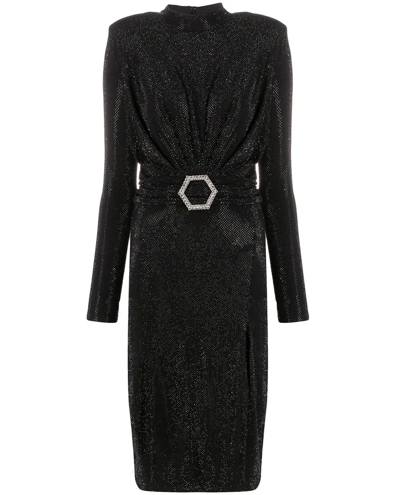 Philipp Plein Midikleid mit Kristallen - Schwarz Schwarz