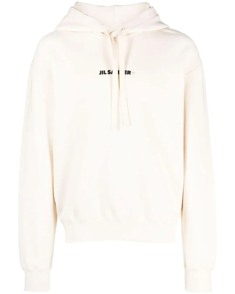 Jil Sander Hoodie mit Logo-Print Nude