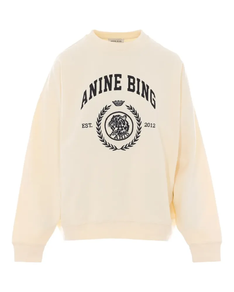 Anine Bing Miles Collegiate embroidered sweatshirt - Nude Nude