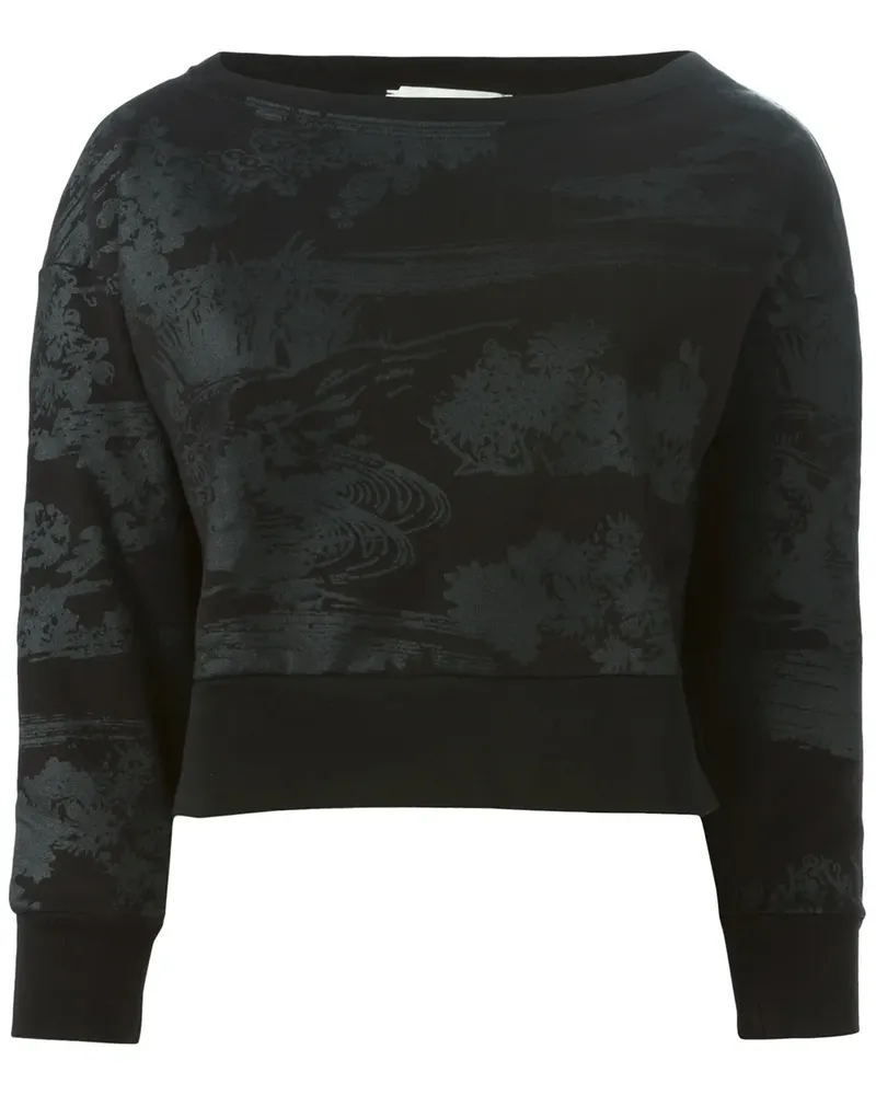 8PM Cropped-Sweatshirt mit U-Boot-Ausschnitt - Schwarz Schwarz