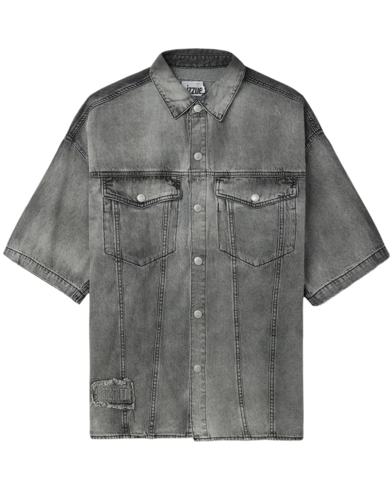 Izzue Ausgeblichenes Jeanshemd - Schwarz Schwarz