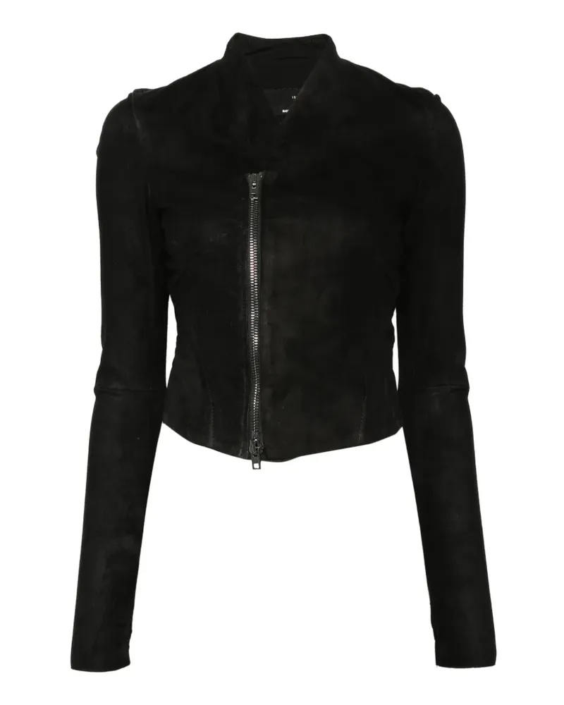 Isabel Benenato Jacke mit asymmetrischem Reißverschluss - Schwarz Schwarz