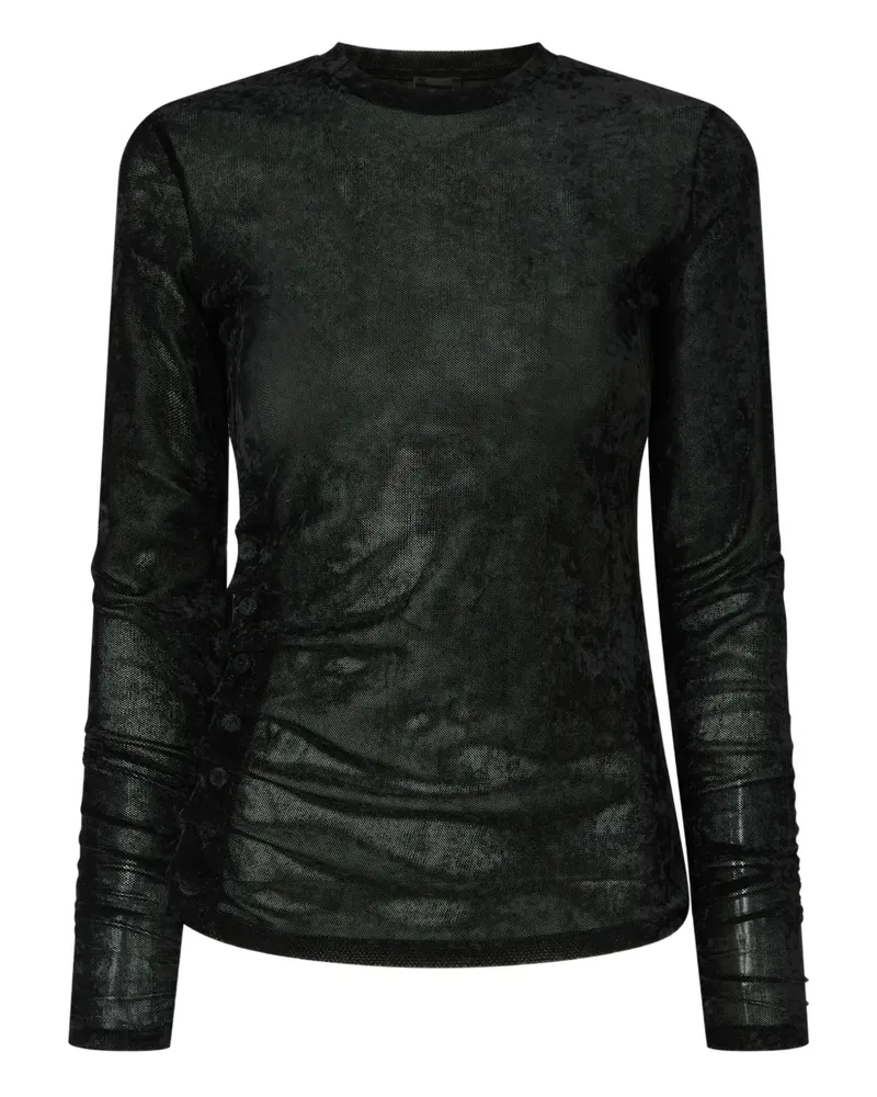 Pinko Fein gestricktes T-Shirt - Schwarz Schwarz