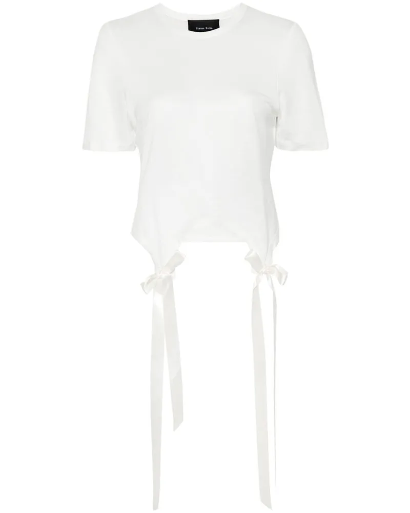 Simone Rocha T-Shirt mit Schleifendetail Weiß