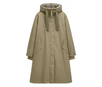 Kapuzenparka mit gestepptem Besatz - Nude