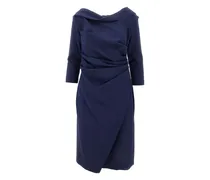Asymmetrisches Kleid mit Drapierung - Blau