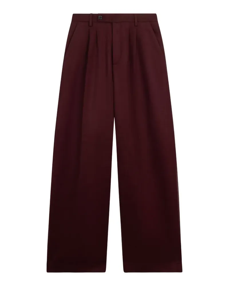 GCDS Wide-Leg-Hose mit Bundfalten - Rot Rot