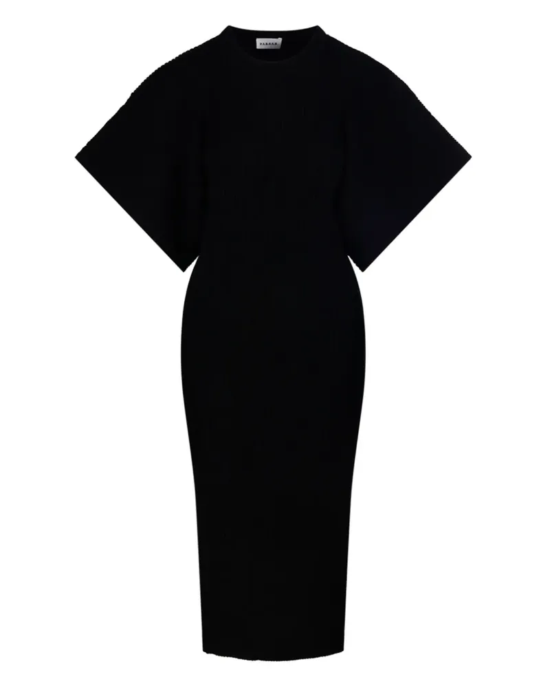 P.A.R.O.S.H. Midikleid mit rundem Ausschnitt - Schwarz Schwarz