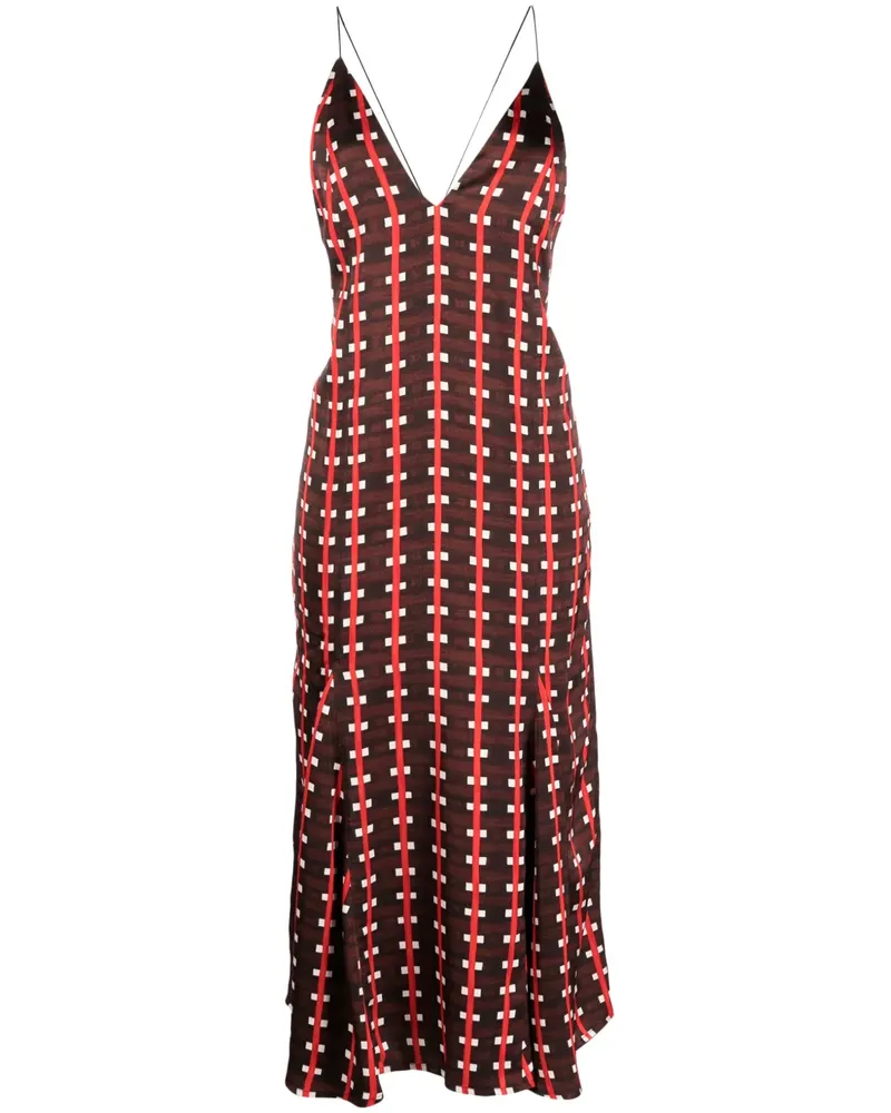 Wales Bonner Kleid mit geometrischem Print - Braun Braun