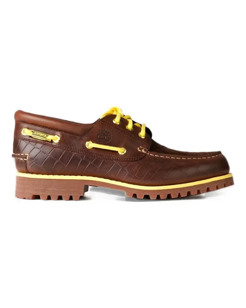 Timberland x Jacquemus Authentic crocodile-effect boat shoes - Braun Braun