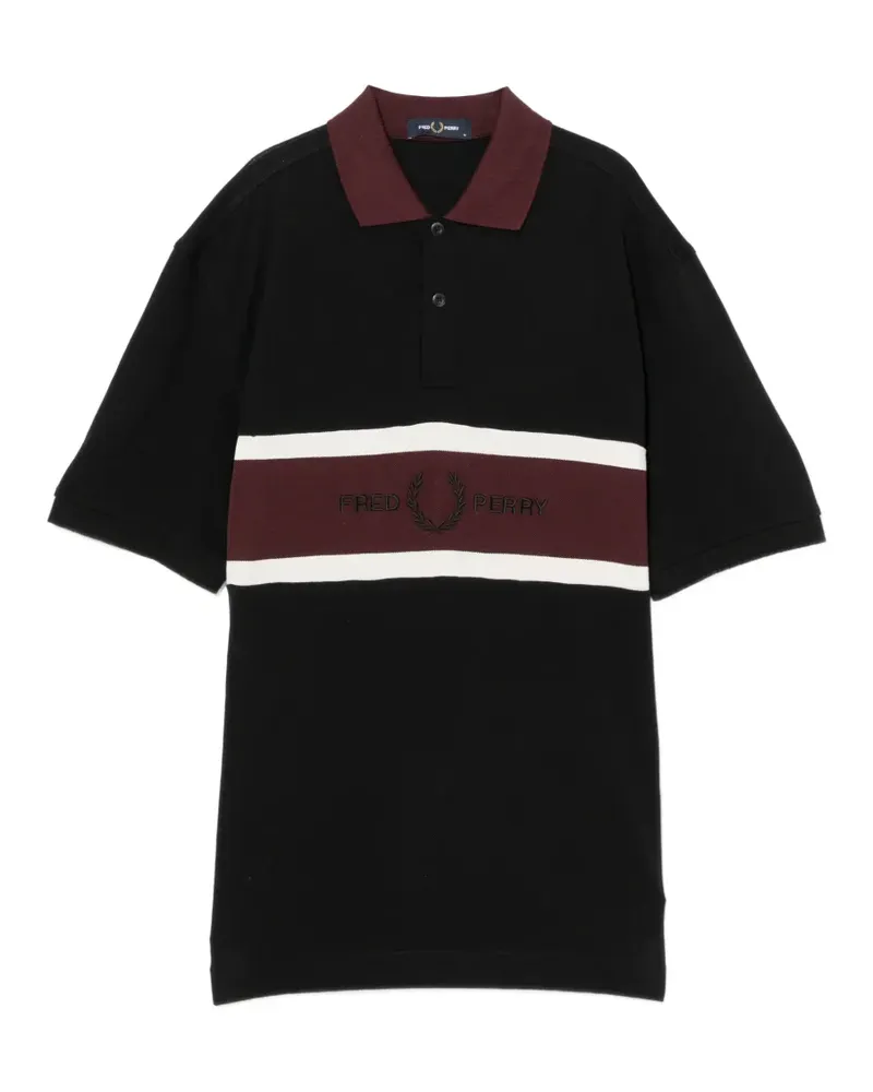 Fred Perry Poloshirt mit Logo-Stickerei - Schwarz Schwarz