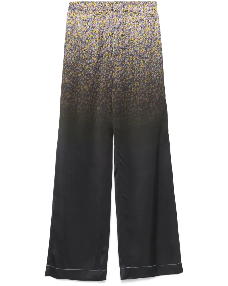N° 21 Gerade Hose mit Blumen-Print - Violett Violett