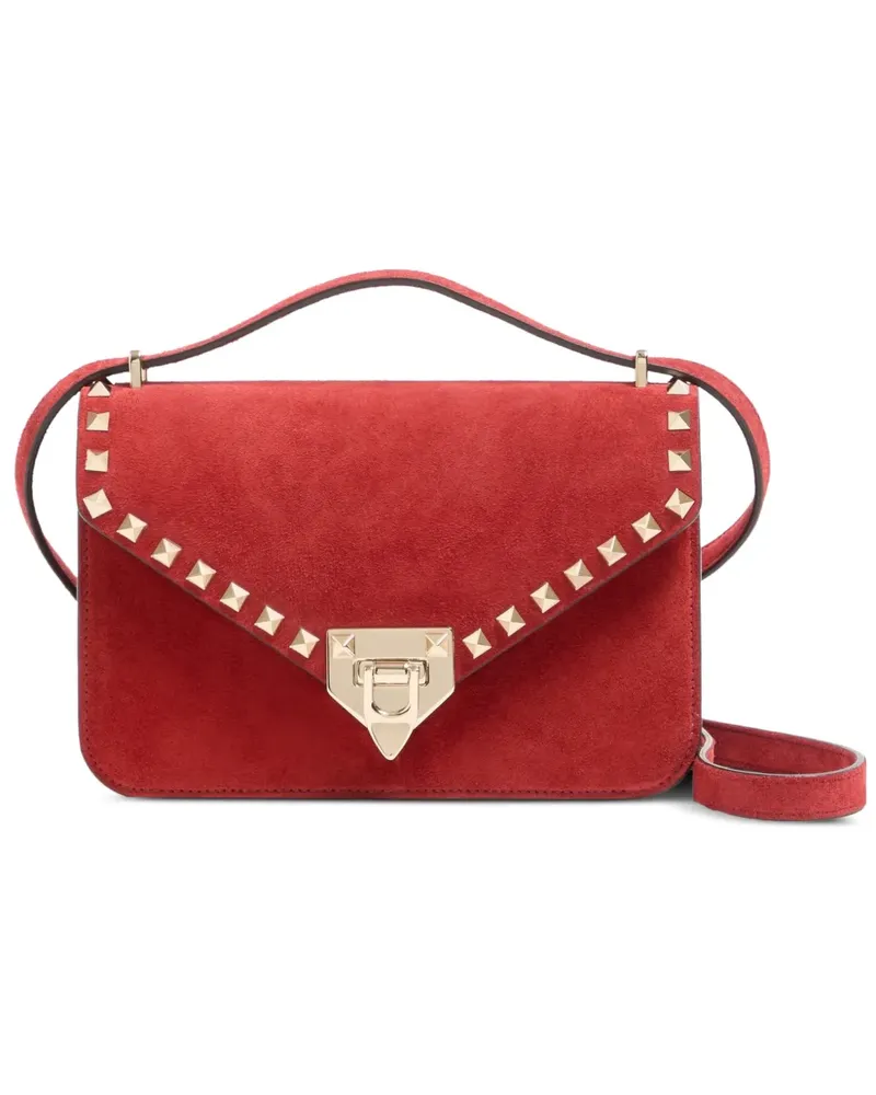 Valentino Garavani Rockstud small suede crossbody bag - Rot Rot