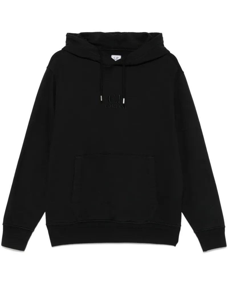 C.P. Company Hoodie mit Logo-Stickerei - Schwarz Schwarz