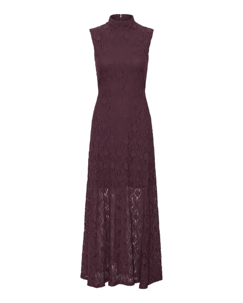 ROTATE Birger Christensen Ausgestelltes Maxikleid aus Spitze Rot