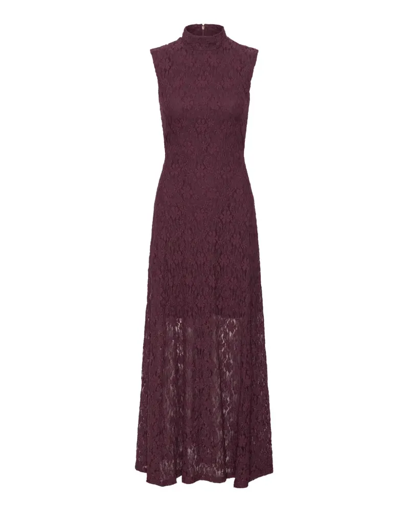 ROTATE Birger Christensen Ausgestelltes Maxikleid aus Spitze Rot