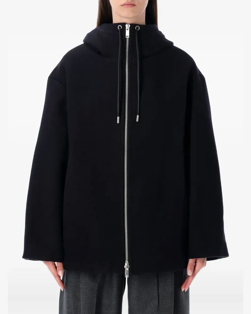 Studio Nicholson hooded zip coat - Blau Blau