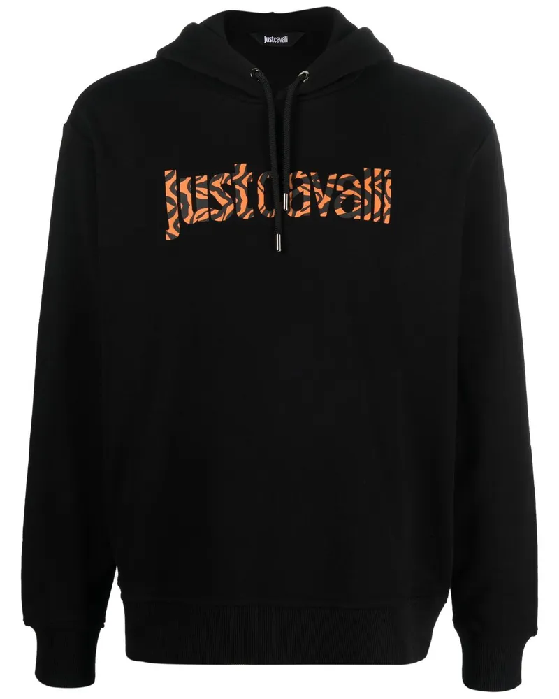 Just Cavalli Hoodie mit Logo-Print - Schwarz Schwarz
