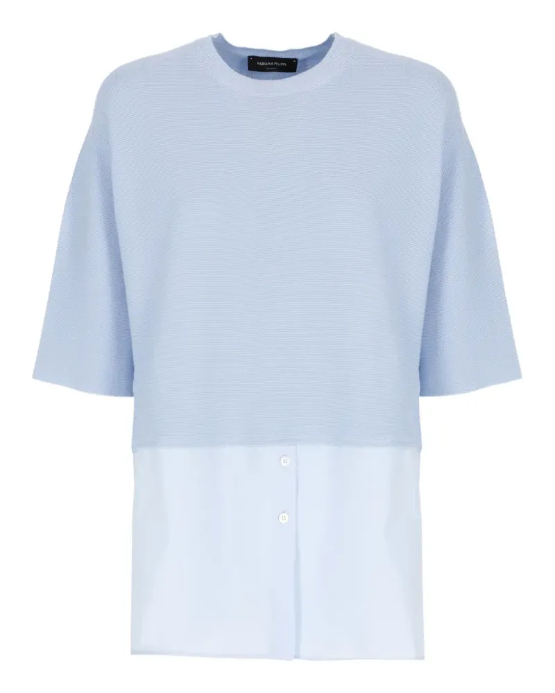 Fabiana Filippi layered short-sleeved sweater - Blau Blau