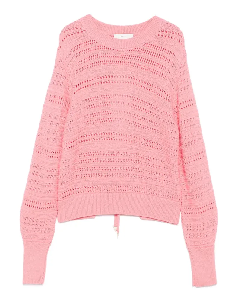 AKEP Pullover mit Lochstrickmuster - Rosa Rosa