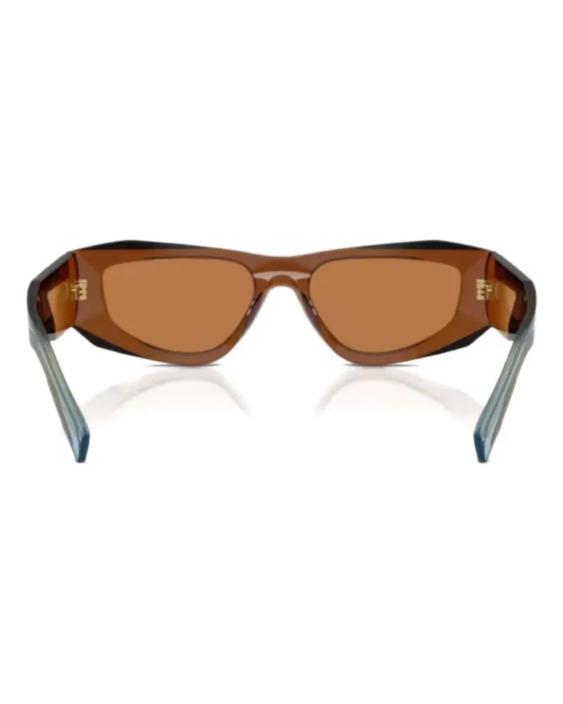 Prada Sonnenbrille mit geometrischem Gestell - Braun Braun