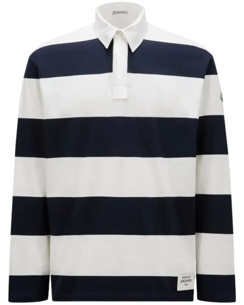 Moncler Gestreiftes Poloshirt - Weiß Weiß