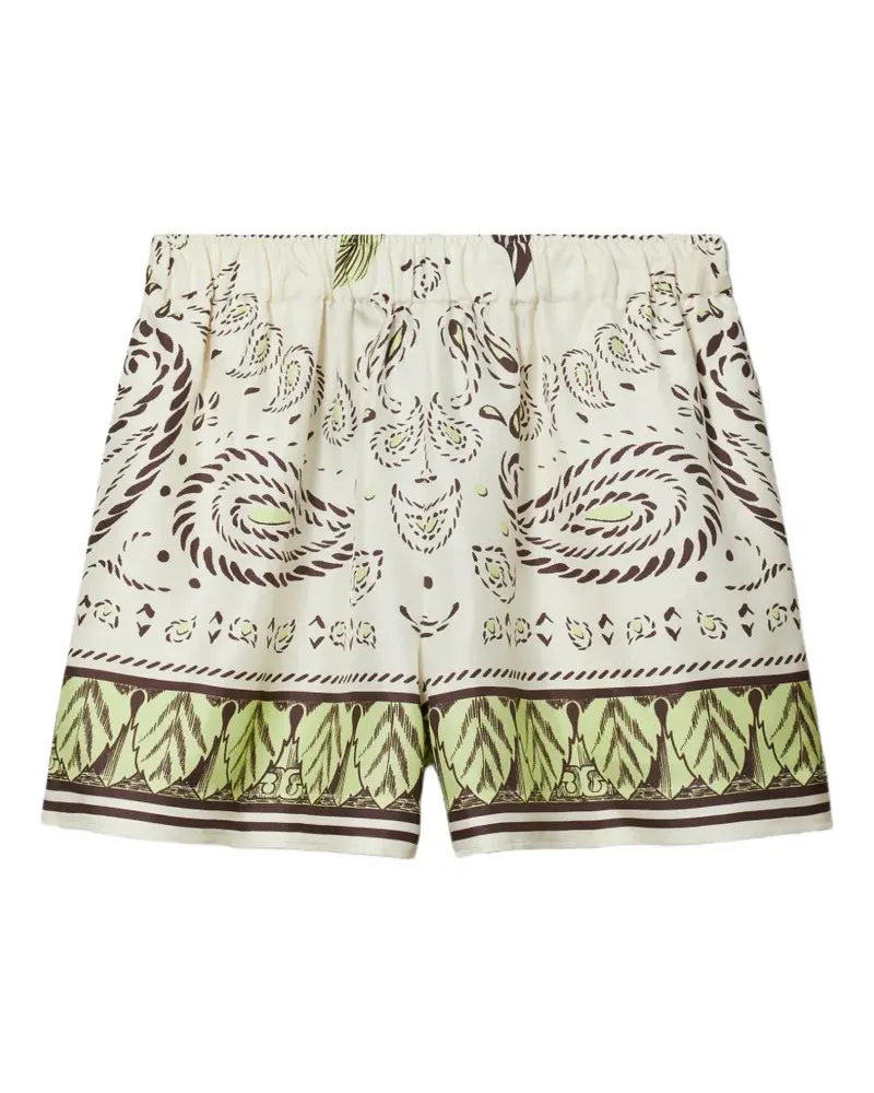 Tory Burch silk camp shorts - Nude Nude