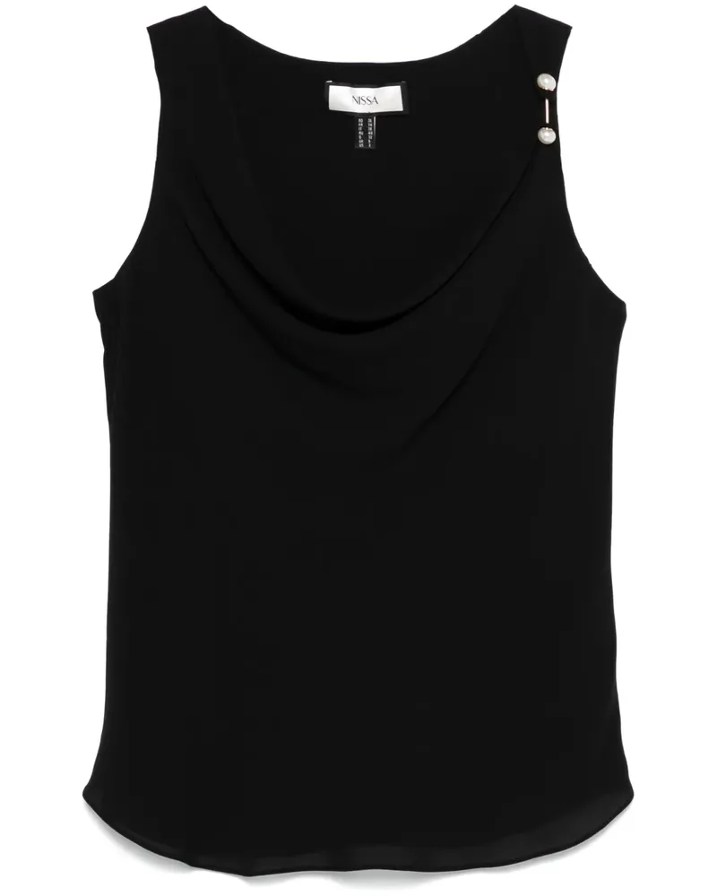 NISSA Bluse mit Piercing-Detail - Schwarz Schwarz