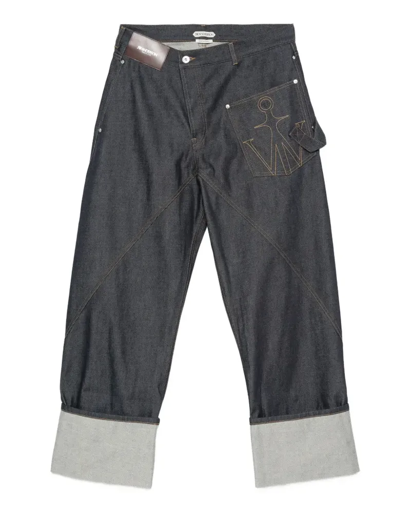 J.W.Anderson Weite Jeans mit Knopfverschluss - Blau Blau