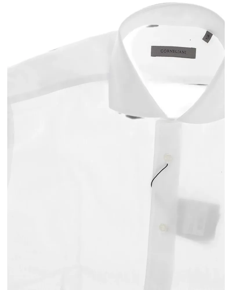 Corneliani herringbone-pattern French-collar shirt - Weiß Weiß