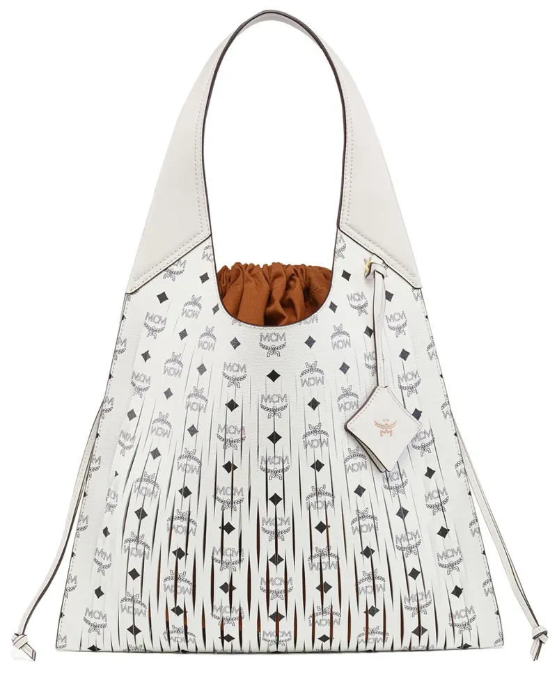 MCM Aren Schultertasche - Weiß Weiß