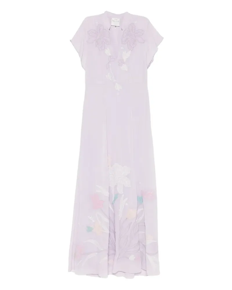 forte_forte Maxikleid mit Blumen-Print - Violett Violett