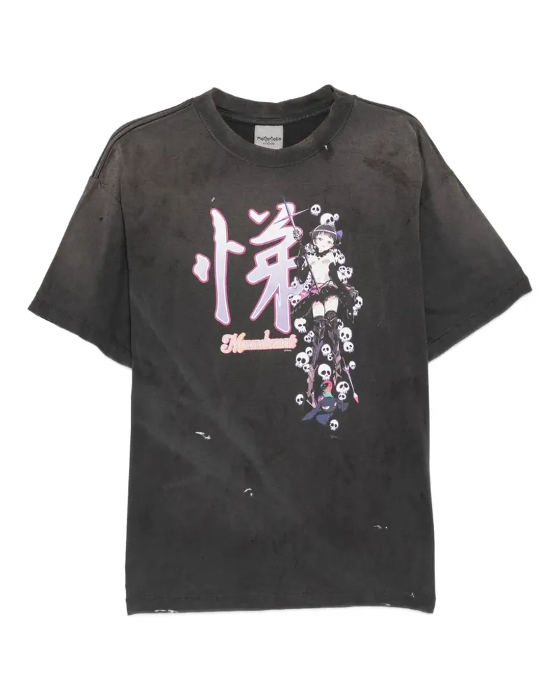 Le Mont Saint Michel T-Shirt mit grafischem Print - Schwarz Schwarz