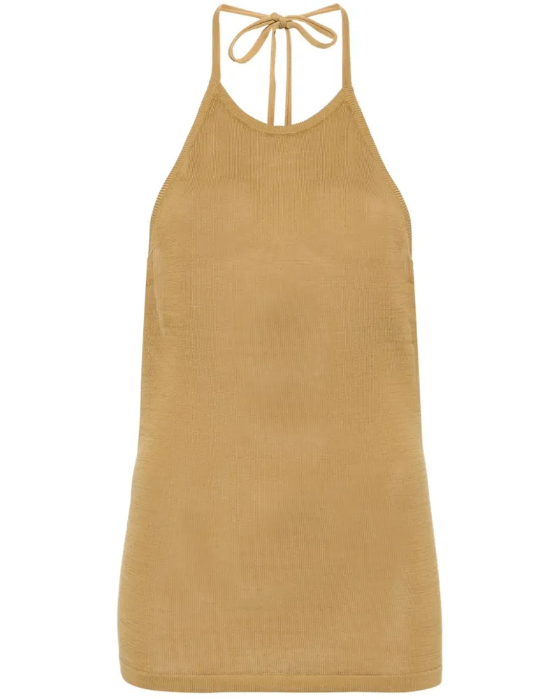 Christophe Lemaire Cropped-Top mit Neckholder-Ausschnitt - Gelb Gelb