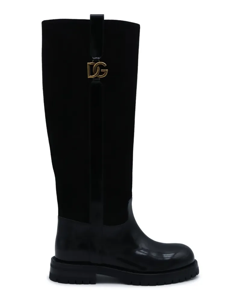 Dolce & Gabbana Stiefel aus Wildleder - Schwarz Schwarz