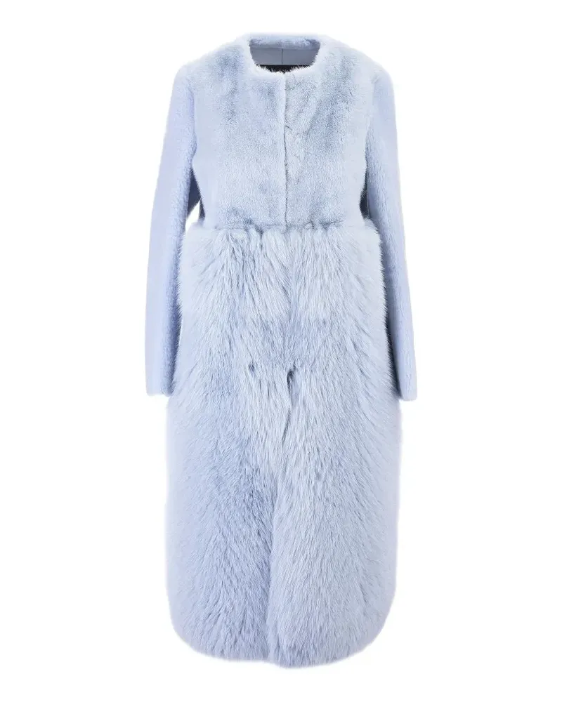 BLANCHA panelled faux-fur dress - Blau Blau